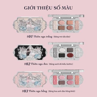 Bảng phấn mắt 6 ô Flower Knows Swan Ballet 6.5g hiệu ứng mịn lì lâu trôi