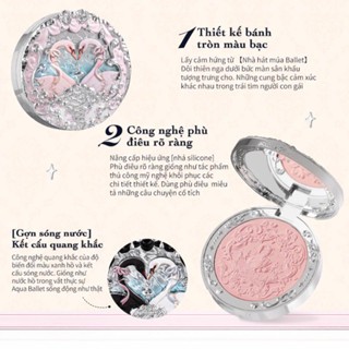 Phấn má hồng Flower Knows Swan Ballet Series Embossed Blush 5g chất phấn mịn lì dễ tán