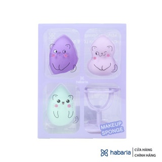 Set 6 bông mút trang điểm Habaria Makeup Sponge Cats So Cute 16g chất liệu cao cấp, mềm mại