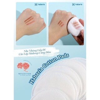Bông tẩy trang Habaria 100% Cotton 80/120/140 miếng tự nhiên an toàn cho da