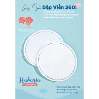 Bông tẩy trang Habaria 100% Cotton 80/120/140 miếng tự nhiên an toàn cho da