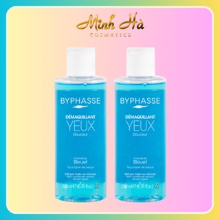 Nước tẩy trang mắt môi Byphasse 200ml (Màu xanh) làm sạch hiệu quả dịu nhẹ