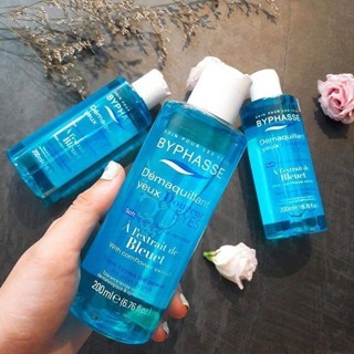 Nước tẩy trang mắt môi Byphasse 200ml (Màu xanh) làm sạch hiệu quả dịu nhẹ