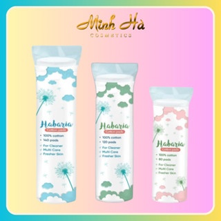 Bông tẩy trang Habaria 100% Cotton 80/120/140 miếng tự nhiên an toàn cho da