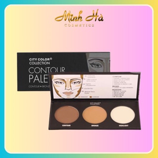 Phấn tạo khối và highlight 3 ô City Color Contour Effects Palette 4.5g chất phấn mịn lì tự nhiên