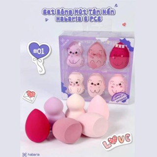 Set 6 bông mút trang điểm Habaria Makeup Sponge Cats So Cute 16g chất liệu cao cấp, mềm mại