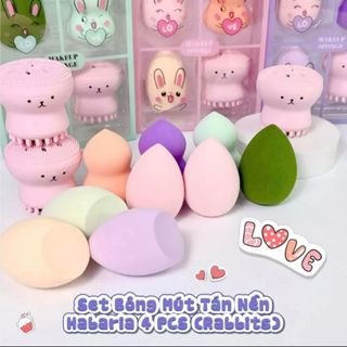 Set 6 bông mút trang điểm Habaria Makeup Sponge Cats So Cute 16g chất liệu cao cấp, mềm mại
