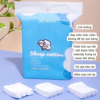 Bông tẩy trang cừu Habaria Sheep Cotton 234 miếng làm sạch tuyệt vời và chăm sóc da hiệu quả