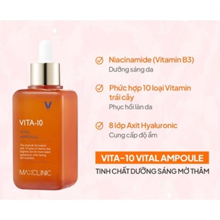 Serum MAXCLINIC Vita-10 Vital Ampoule 100ml dưỡng ẩm làm đều màu da