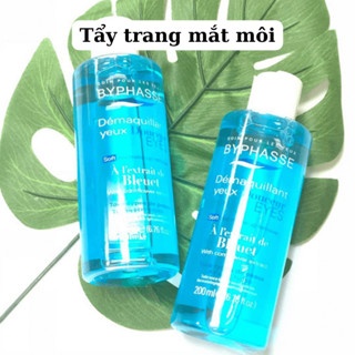 Nước tẩy trang mắt môi Byphasse 200ml (Màu xanh) làm sạch hiệu quả dịu nhẹ