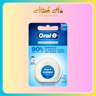Chỉ nha khoa Oral B Essential Floss 50m lấy đi những mảng bám, vụn thức ăn thừa nhét ở kẽ răng