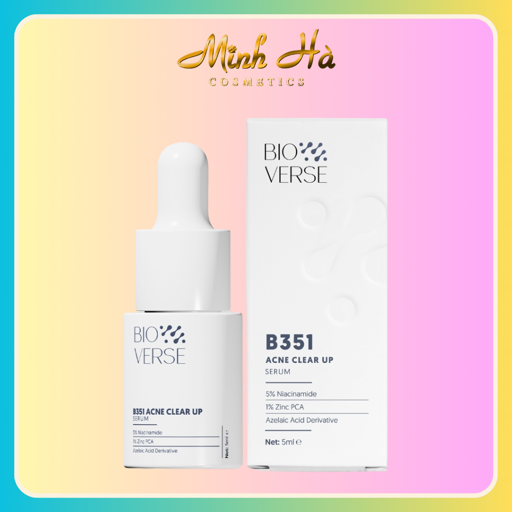 Tinh chất Bioverse B351 Acne Clear up Niacinamide 5% + Zinc 1% 5/30ml hỗ trợ giảm mụn hiệu quả