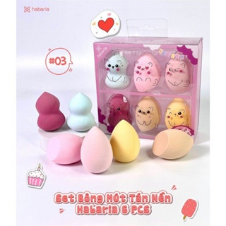 Set 6 bông mút trang điểm Habaria Makeup Sponge Cats So Cute 16g chất liệu cao cấp, mềm mại