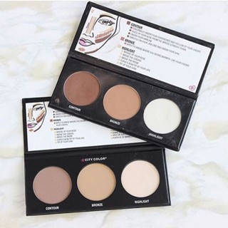 Phấn tạo khối và highlight 3 ô City Color Contour Effects Palette 4.5g chất phấn mịn lì tự nhiên