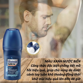 Lăn khử mùi Balea Men Extra Dry 48h, Fresh 48h, Sensitive Deodorant 24h 50ml dành cho nam khử mùi cơ thể