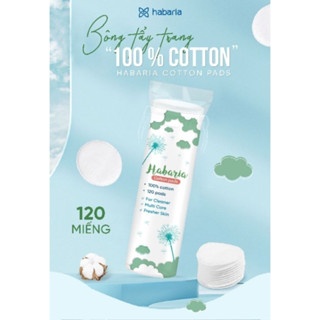 Bông tẩy trang Habaria 100% Cotton 80/120/140 miếng tự nhiên an toàn cho da