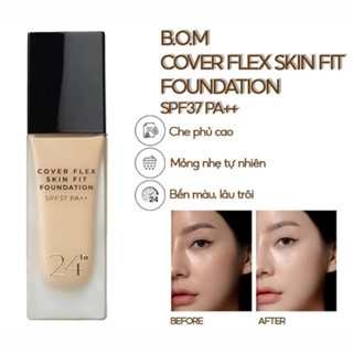 Kem nền che khuyết điểm BOM Cover Flex Skin Fit Foundation 30ml mỏng mịn che phủ tốt