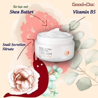 Kem dưỡng Goodndoc Snail Ultra Moisture Cream 50ml chống lão hóa và bổ sung độ ẩm giúp da sáng mịn