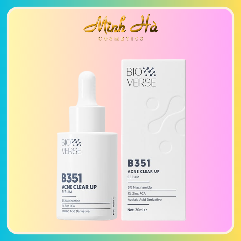 Tinh chất Bioverse B351 Acne Clear up Niacinamide 5% + Zinc 1% 5/30ml hỗ trợ giảm mụn hiệu quả