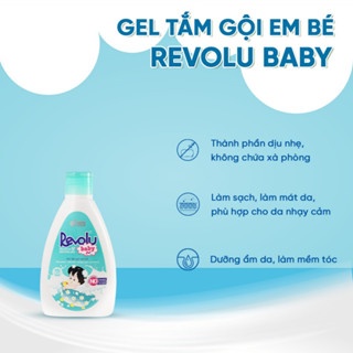 Gel tắm gội cho bé Etza Revolu Baby 2in1 300ml dưỡng ẩm làm dịu da