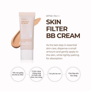 Kem nền Bom Skin Filter BB cream màu Filter Light 40ml che phủ khuyết điểm hoàn hảo
