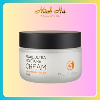 Kem dưỡng Goodndoc Snail Ultra Moisture Cream 50ml chống lão hóa và bổ sung độ ẩm giúp da sáng mịn