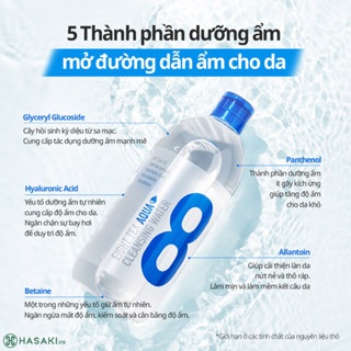 Nước tẩy trang BOM Eight Tea Aqua Cleansing Water dành cho da khô 500ml loại bỏ lớp trang điểm dưỡng ẩm dồi dào