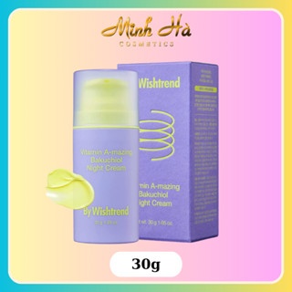 Kem dưỡng ban đêm By Wishtrend Vitamin A - Mazing Bakuchiol Night Cream 10/30g chống lão hóa và giúp da căng bóng