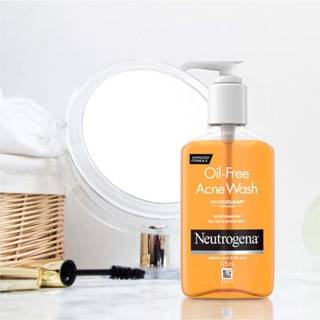 Gel rửa mặt Neutrogena Oil Free Acne Wash 175ml hỗ trợ giảm mụn, kiểm soát dầu nhờn