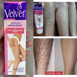 Kem tẩy lông Velvet Sensitive của Nga 100ml loại bỏ an toàn và dưỡng ẩm