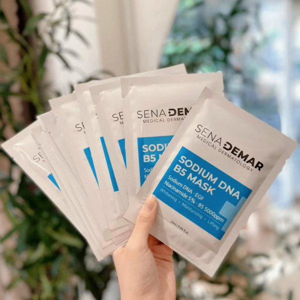 Mặt nạ phục hồi da Sena Demar Sodium DNA B5 Mask 25ml cấp ẩm, dưỡng trắng, hỗ trợ phục hồi và tái tạo làn da