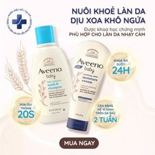 Kem dưỡng da nhạy cảm Aveeno Baby Soothing Relief Moisture Cream 227g hương thơm nhẹ‎ dịu cấp ẩm suốt ngày dài