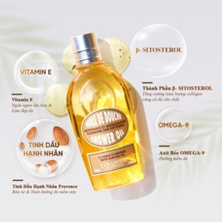 Dầu tắm hạnh nhân L'occitane Amande Shower Oil 35/250ml dưỡng da săn chắc và sáng mịn