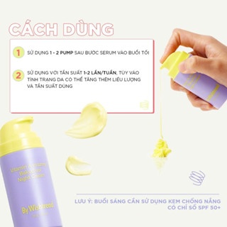 Kem dưỡng ban đêm By Wishtrend Vitamin A - Mazing Bakuchiol Night Cream 10/30g chống lão hóa và giúp da căng bóng