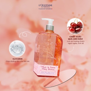 Sữa tắm hoa anh đào L'occitane Cherry Blossom Bath & Shower Gel 500ml kết cấu gel giúp nhẹ nhàng làm sạch mọi bụi bẩn