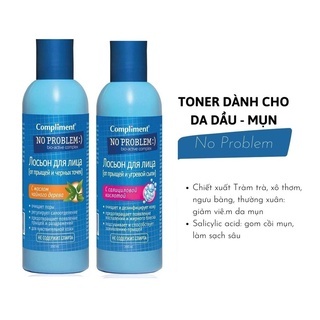 Nước hoa hồng Compliment No Problem 200ml giúp làm sạch da và giảm mụn