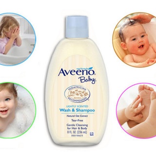 Sữa tắm gội toàn thân cho bé AVEENO Baby Daily Moisture Wash & Shampoo 236ml dưỡng ẩm cho làn da nhạy cảm