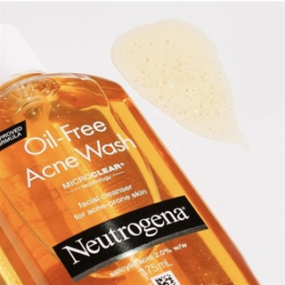 Gel rửa mặt Neutrogena Oil Free Acne Wash 175ml hỗ trợ giảm mụn, kiểm soát dầu nhờn