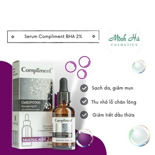 Serum Compliment 2% BHA ,5% Hyaluronic Acid & 20% Vitamin C AHA BHA PHA 27ml làm sạch da, giảm mụn trắng da căng bóng