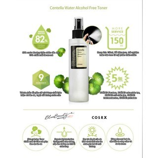 Nước hoa hồng cho da mụn không cồn COSRX Centella Water Alcohol-Free Toner 150ml làm dịu da
