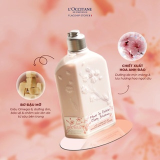 Sữa dưỡng thể hoa anh đào L'occitane Cherry Blossom Shimmering Lotion 500ml dưỡng ẩm và giúp làn da trở nên mịn màng