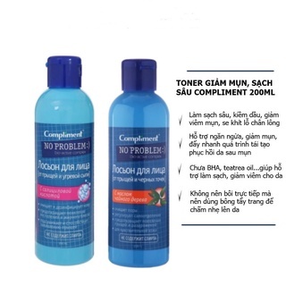Nước hoa hồng Compliment No Problem 200ml giúp làm sạch da và giảm mụn