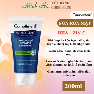 Sữa rửa mặt Compliment No Problem 200ml giúp làm sạch và giảm mụn