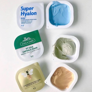 Set 3 vỉ mặt nạ VT Cica Capsule Mask, VT Super Hyalon Capsule Mask, VT Progloss Gold Capsule Mask 7.5g