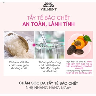 Sữa tắm hạt On The Body Veilment Natural Spa 600g dưỡng ẩm và tẩy da chết cho da giúp da mịn màng