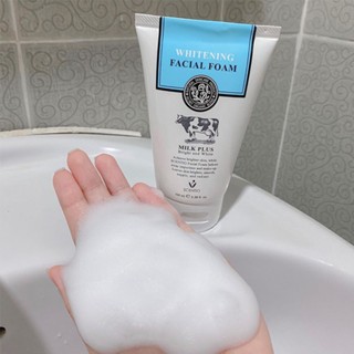 Sữa rửa mặt con bò Scentio Milk Plus Whitening Facial Foam 100ml dưỡng sáng da và làm mờ thâm