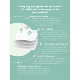 Bông tẩy trang Dr.Sera Pure Snow Cotton Pad 150/234 miếng làm sạch tuyệt vời mềm mịn