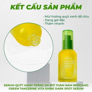 Serum quýt xanh Bergamo Green Tangerine Vita Shine Dark Spot 50ml trắng da mờ thâm