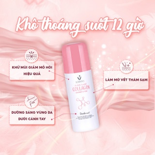 Lăn khử mùi Scentio Pink Collagen 50ml cho vùng dưới cánh tay khô thoáng và thơm dịu suốt ngày dài
