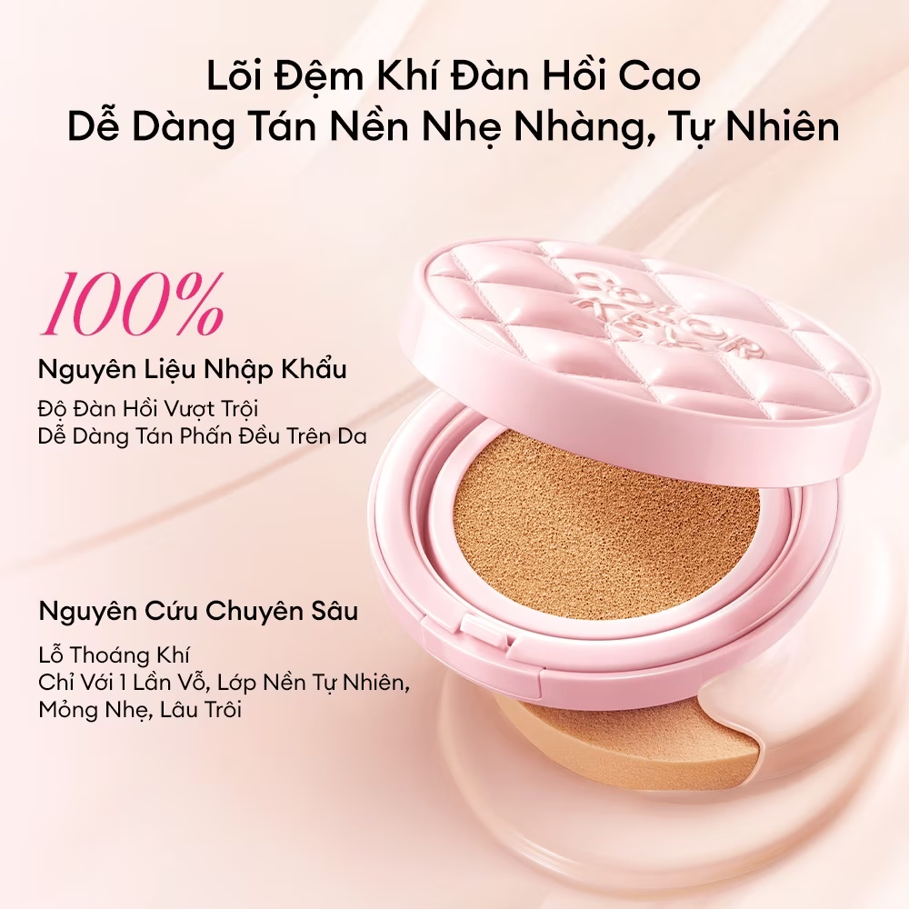 Phấn nước Colorkey Long Lasting Flawless Brightening Cushion Cream SPF 50+ PA++++ 11g kiểm soát dầu bền màu